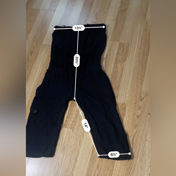 Urban behavior strapless jumpsuit capris black size medium pockets romper casual - Picture 8 of 11